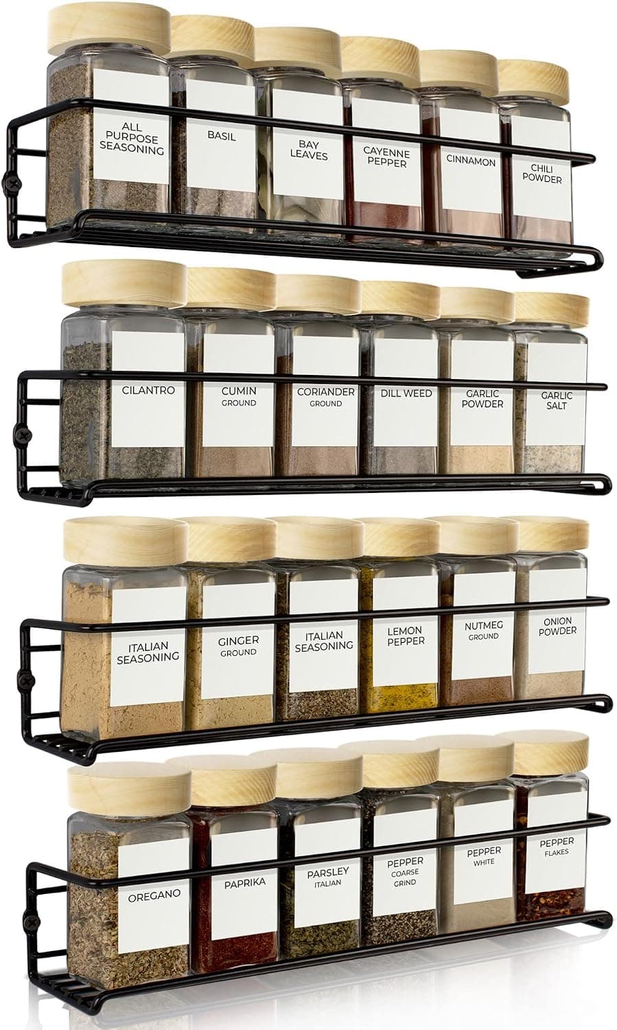 ZICOTO Space Saving Spice Rack 4-Pack