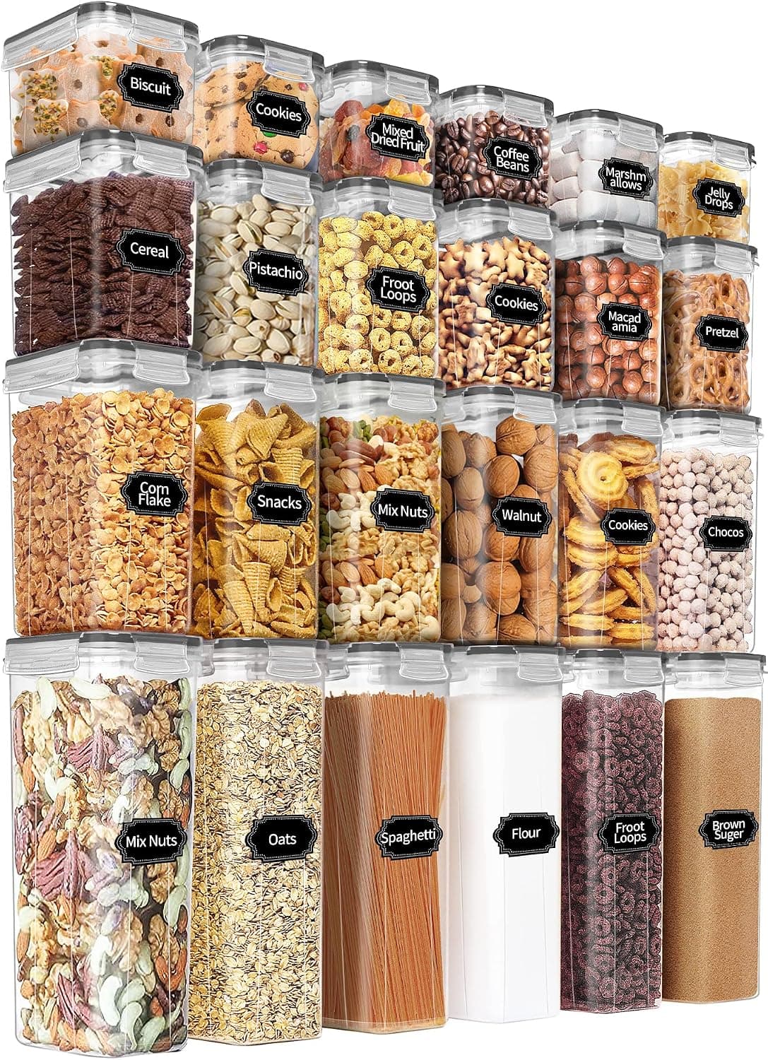 PRAKI Airtight Food Storage Containers 24 PCS